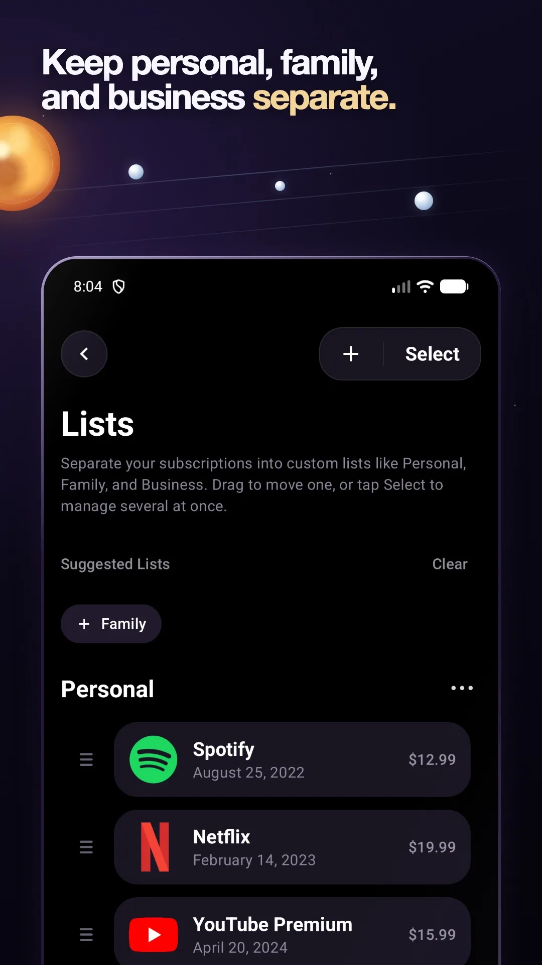 Arcora custom lists editor