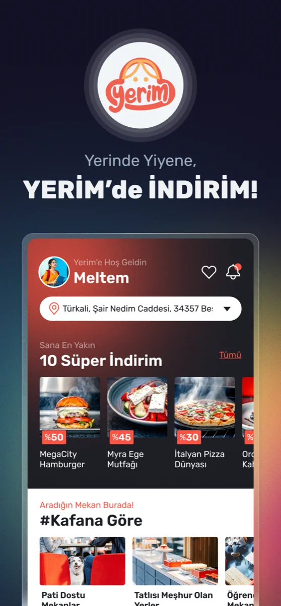 Yerim home screen with nearby super discounts