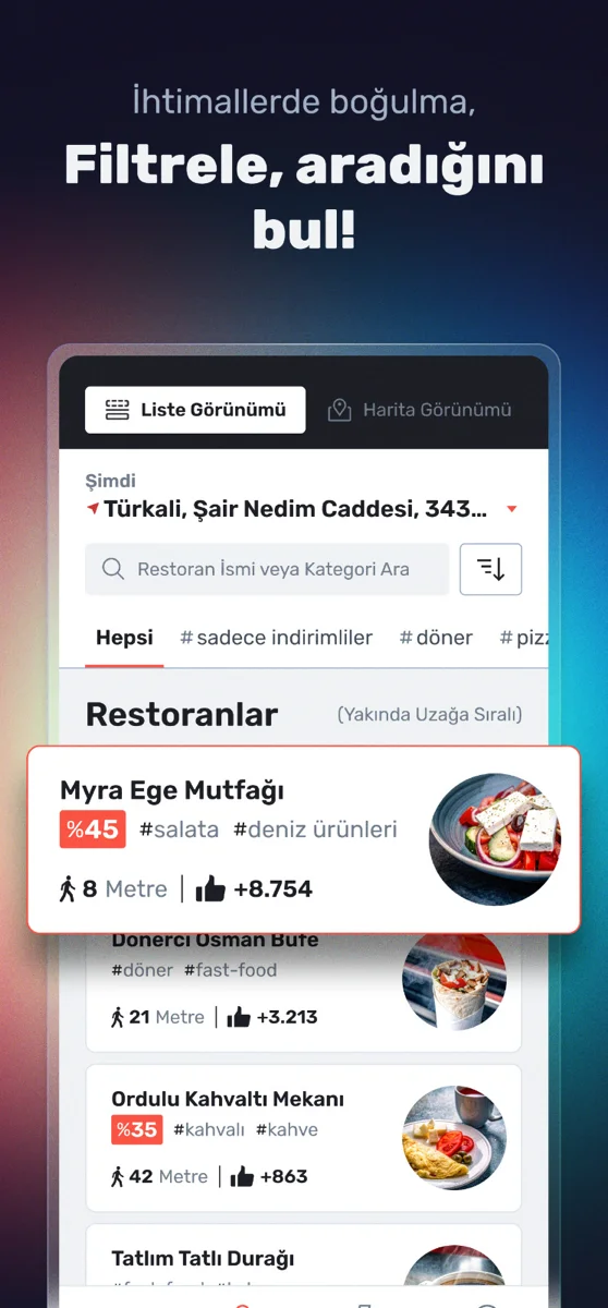 Yerim map view with nearby restaurant pins